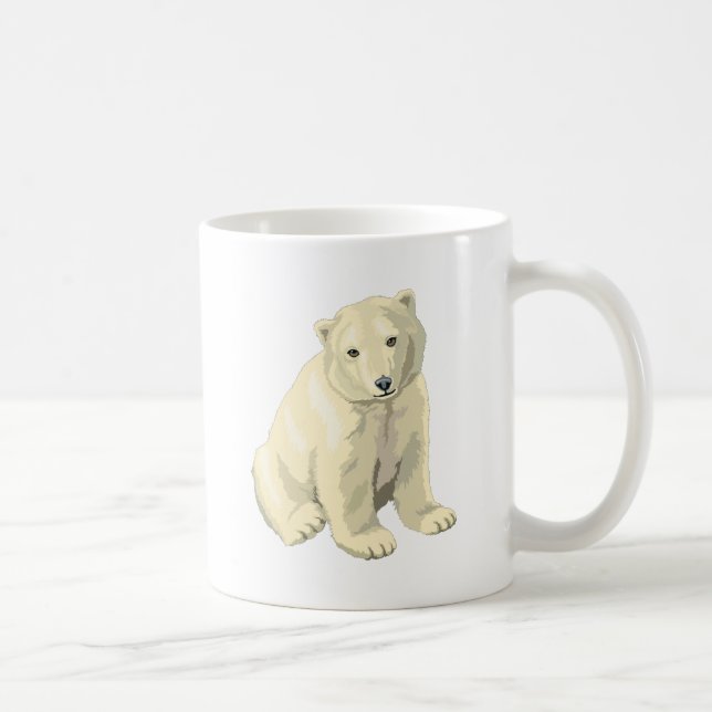 Taza De Café Oso Cudiosamente Polar (Derecha)