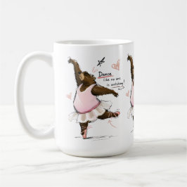 Taza De Café Oso de ballet divertido bailando como si nadie est