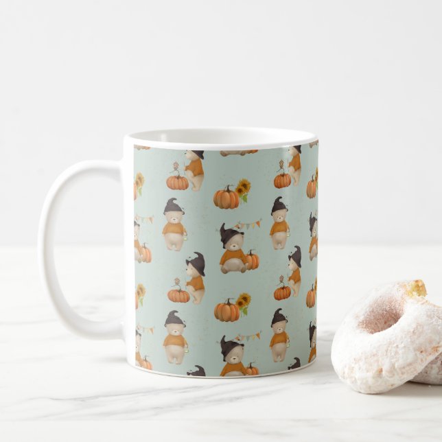 Taza De Café Oso de Halloween (Con donut)