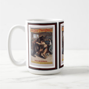 Taza De Café Oso de lucha masculina - Mug de litografo ventilad