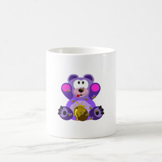Taza De Café Oso de miel púrpura, abejas