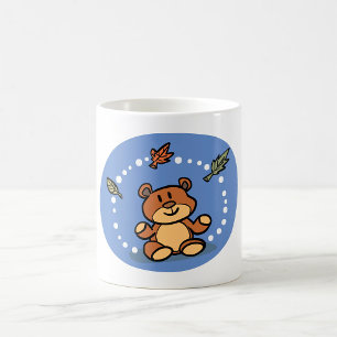 Taza De Café Oso de otoño con hojas caídas