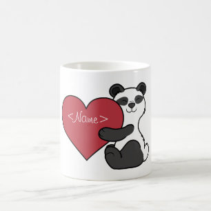 Taza De Café Oso de panda lindo del el día de San Valentín co