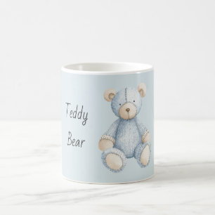Taza De Café Oso de peluche azul crema