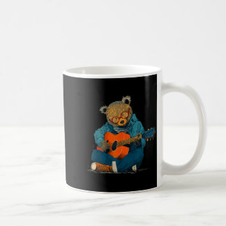 Taza De Café Oso de peluche con gafas con disfraz de guitarra a