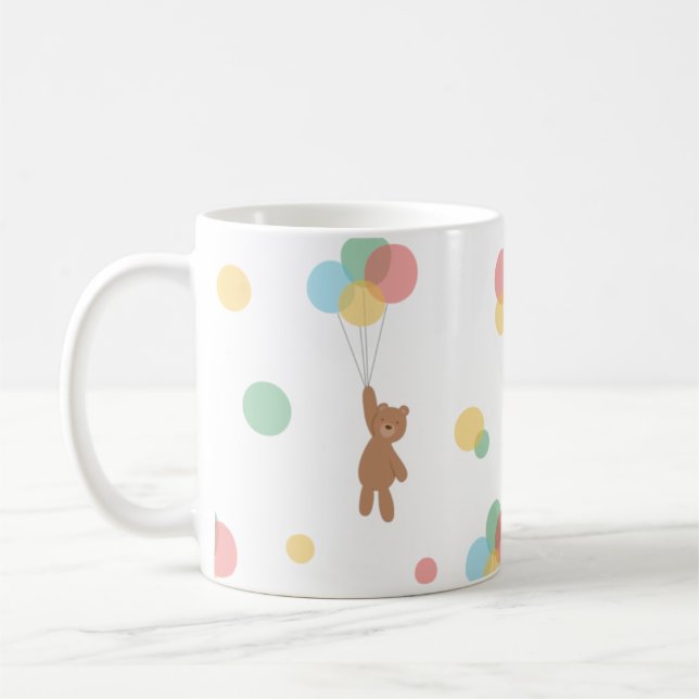 Taza De Café Oso de peluche con globos (Izquierda)