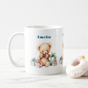 Taza De Café Oso de peluche con regalo de Navidad