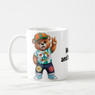 Taza De Café Oso de peluche con traje tranquilo casual 1