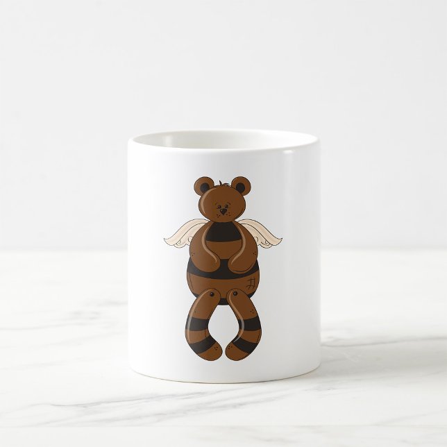 Taza De Café Oso de peluche marrón con alas de ángel (Subido por el creador)