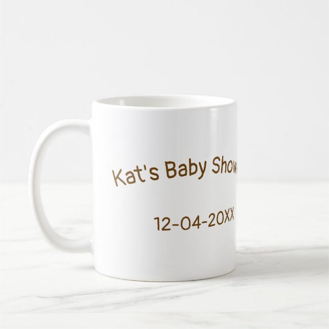 Taza De Café Oso de peluche marrón ducha de bebé añada nombre f (Izquierda)