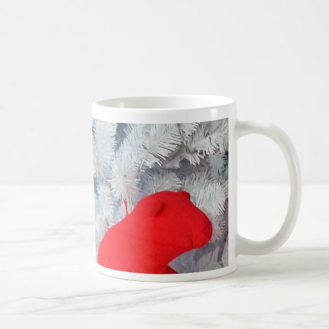 Taza De Café Oso de peluche rojo en árbol de Navidad (Derecha)