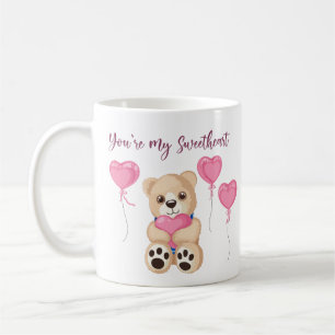 Taza De Café Oso de peluche rosa caprichoso Eres mi dulzura