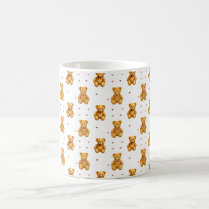 Taza De Café Oso de peluche y corazones patrón sin fisuras Lind