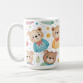 Taza De Café Oso de peluche y flores
