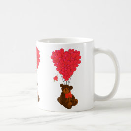 Taza De Café Oso de peluche y globos cardíacos