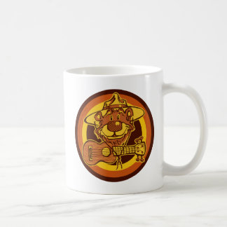 Taza De Café Oso de Smilin de los guardabosques del Ukulele y
