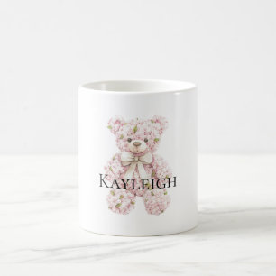 Taza De Café Oso De Teddy Floral Rosa