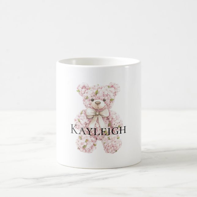 Taza De Café Oso De Teddy Floral Rosa (Centro)