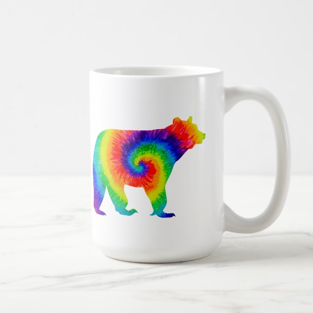 Taza De Café Oso de tinte de lazo arco iris (Derecha)