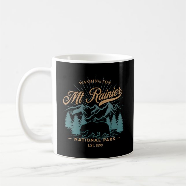 Taza De Café Oso del Parque Nacional Mount Rainier (Izquierda)