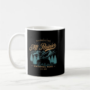 Taza De Café Oso del Parque Nacional Mount Rainier Antiguo