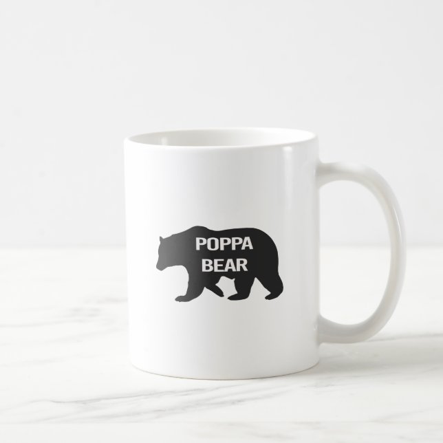 Taza De Café Oso del Poppa - muestre al papá que usted cuida (Derecha)
