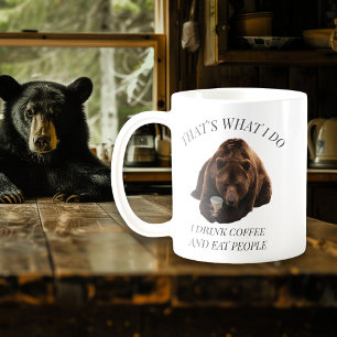 Taza De Café Oso Divertido bebiendo Café Diciendo