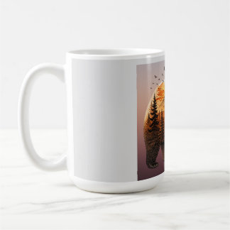 Taza De Café Oso Doble Exposición Bosque