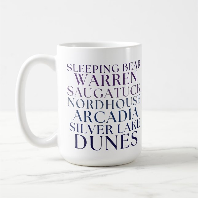 Taza De Café Oso durmiente Michigan Dunas de arena café tazón (Izquierda)