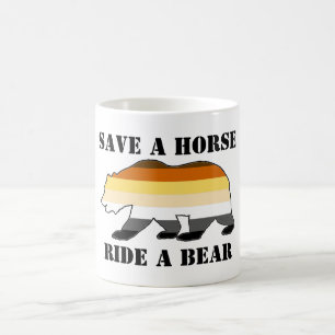 TAZA DE CAFÉ OSO GAY GUARDAR UN CABALLO EN UN OSO