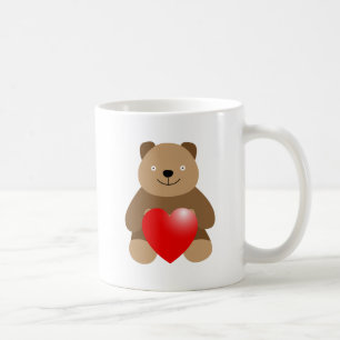 Taza De Café Oso gracioso con corazón