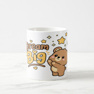 Taza De Café Oso Kawaii de Sueños Grandes Arte Inspirador
