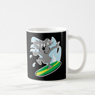 Taza De Café oso koala divertido haciendo surf