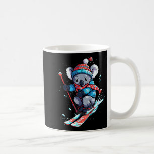 Taza De Café Oso koala esquiando esquiador esquí invierno nieve