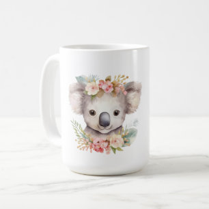 Taza De Café Oso Koala Floral Adorable