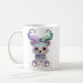 Taza De Café Oso mágico en purpurina pastel.