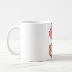 Taza De Café Oso Marrón Adorable y Globos