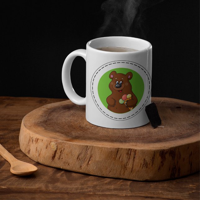 Taza De Café Oso Marrón Con Helado (Subido por el creador)