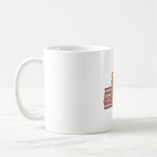 Taza De Café Oso Marrón Y Cuidadoso Leyendo Un Libro