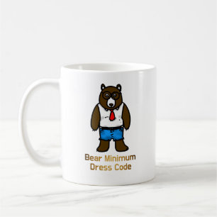 Taza De Café Oso Mínimo Gracioso Office Pun Art