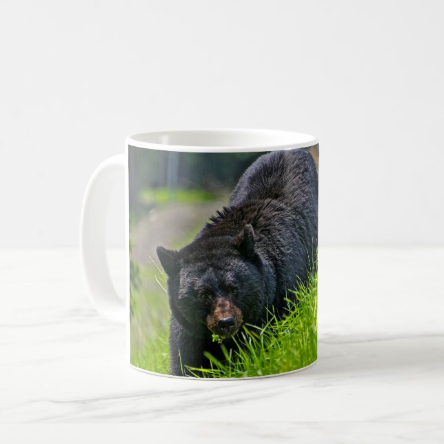 Taza De Café Oso Mug-Negro de piedra amarilla (Anverso izquierdo)