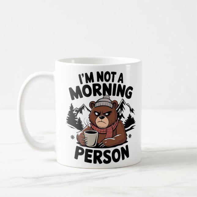 Taza De Café Oso "No soy una persona matutina". (Izquierda)