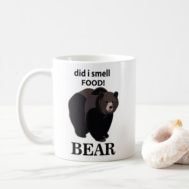 Taza De Café Oso, olía el oso gracioso de la comida (Con donut)