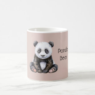 Taza De Café Oso Panda Safari Blanco Negro