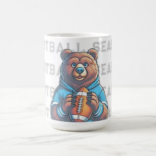 Taza De Café Oso Pardo Moderno Fútbol Americano Personalizado