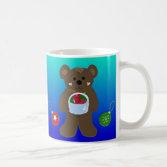 Taza De Café Oso Pequeño con una cesta de ornamentos (Derecha)