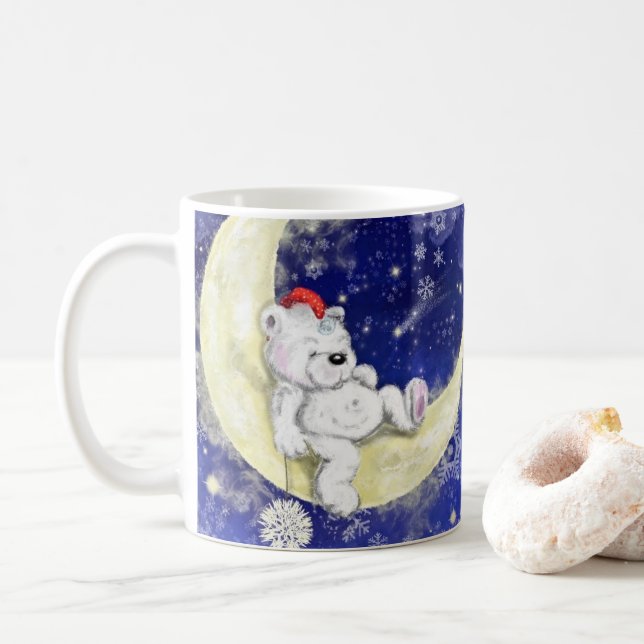 Taza De Café Oso Pequeño Dulce Soñador - Feliz Navidad (Con donut)