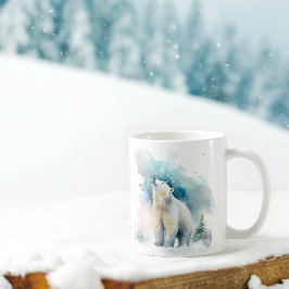Taza De Café Oso polar acuático de vibraciones de invierno
