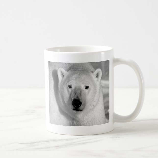 Taza De Café Oso polar blanco y negro (Derecha)