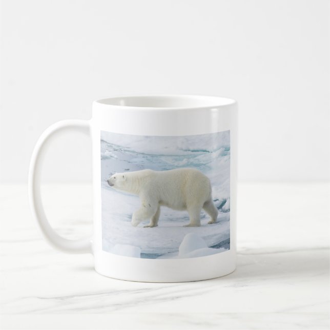 Taza De Café Oso polar caminando, Noruega (Izquierda)